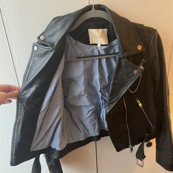 Maje Leather Biker Jacket - Picture 3 of 11